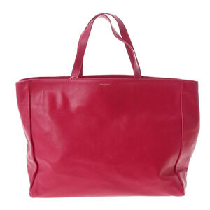 SAINT LAURENT Reversible Shopping Tote Bag Pink Leather Suede